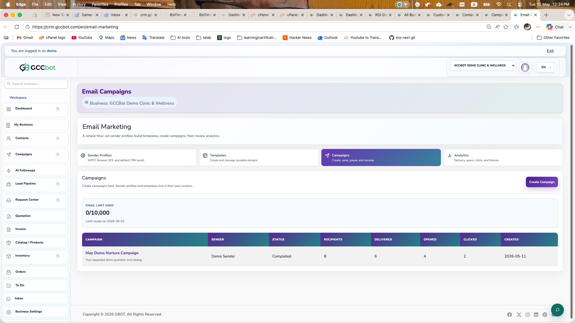 Email Marketing dashboard screenshot