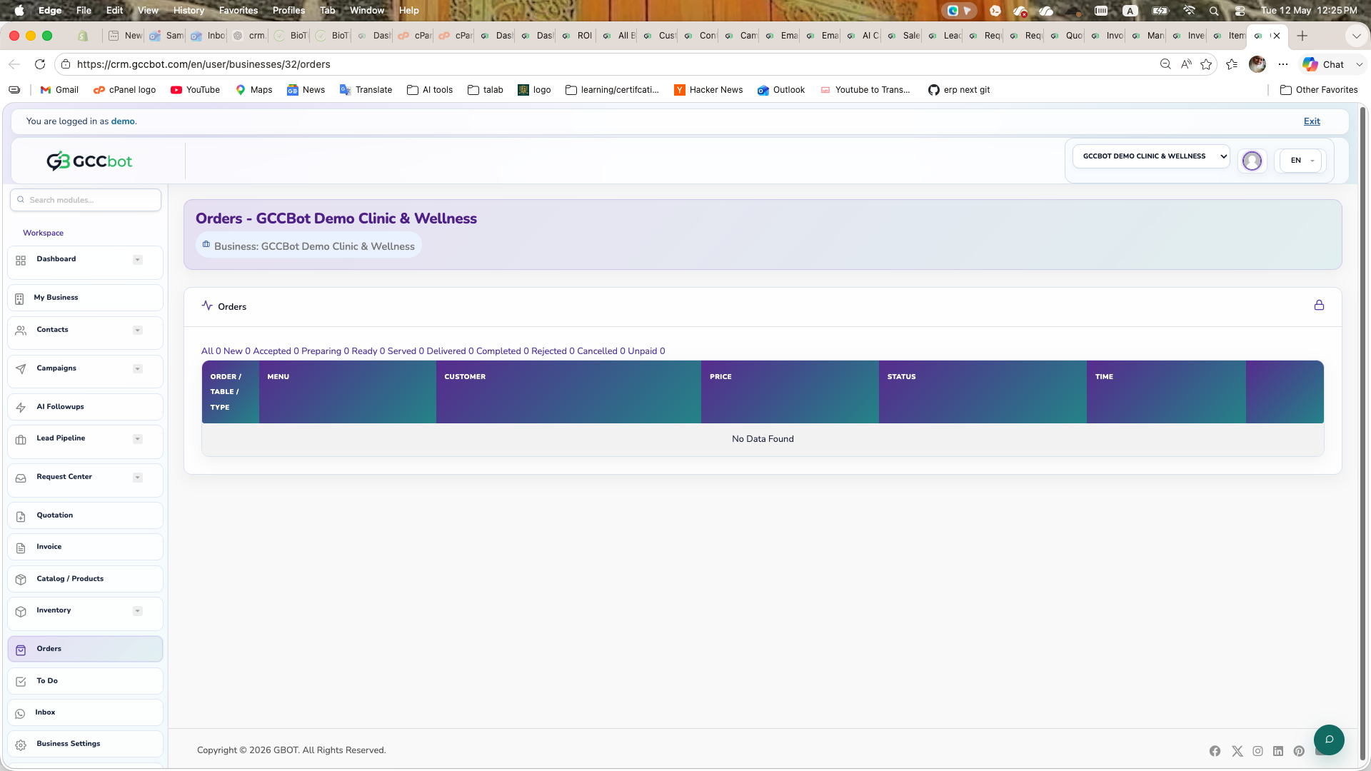 Orders dashboard screenshot