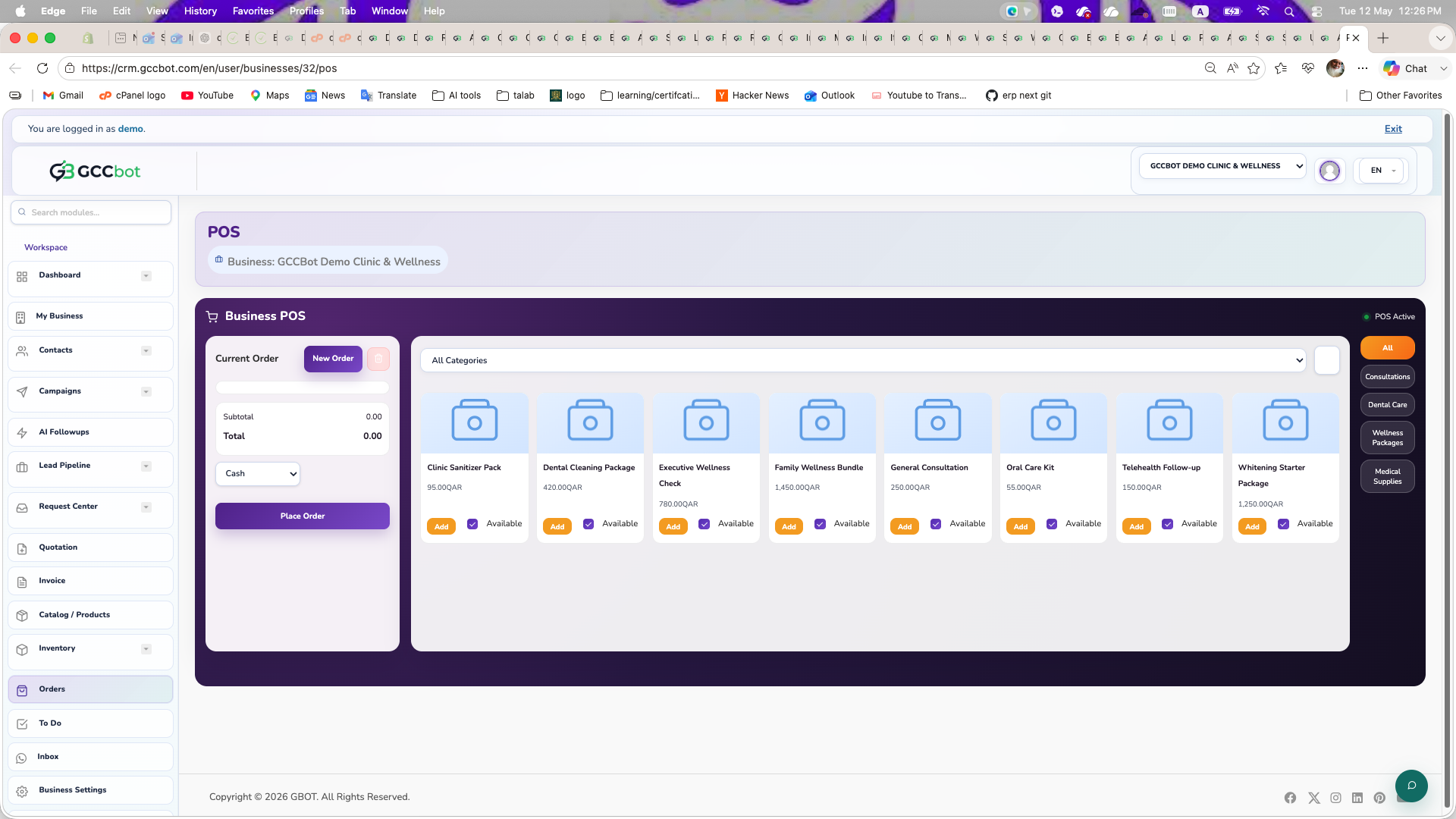 POS dashboard screenshot